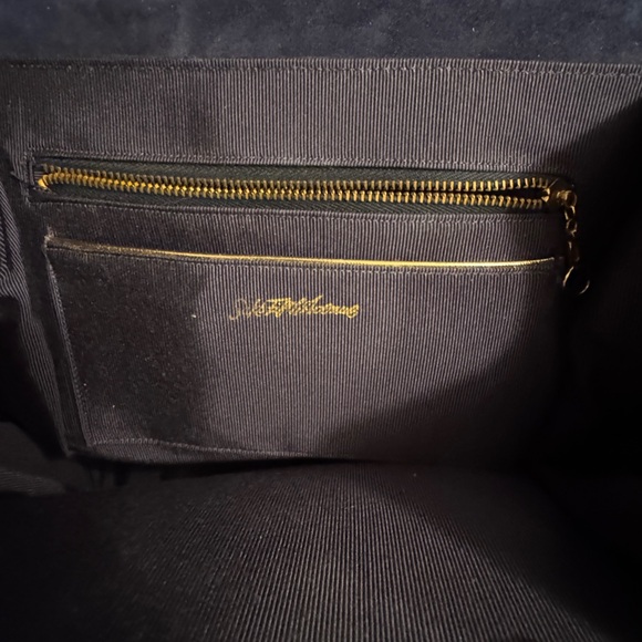 Vintage Saks Fifth Avenue Blue Suede Shoulder Bag with Gold-Tone Hardware - Picture 3 of 7